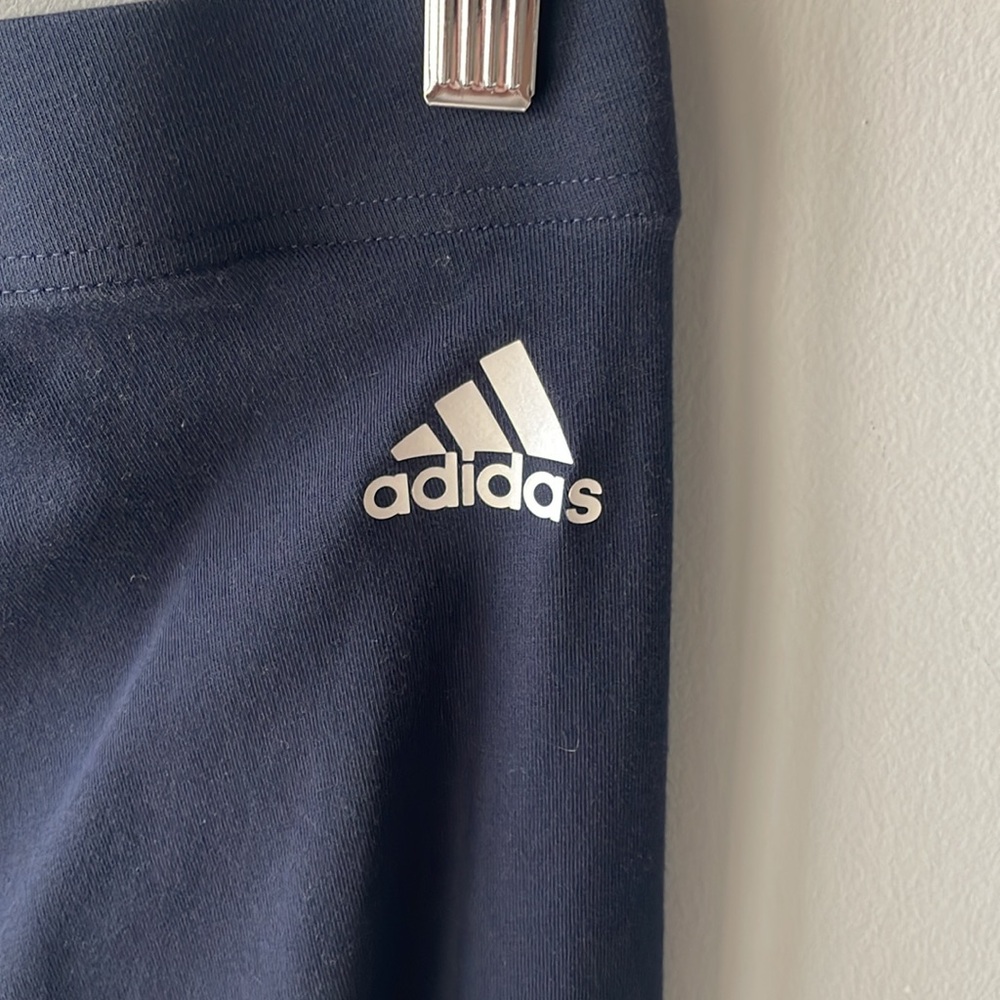 Adidas Girls M Navy Blue Leggings - Picture 8 of 9
